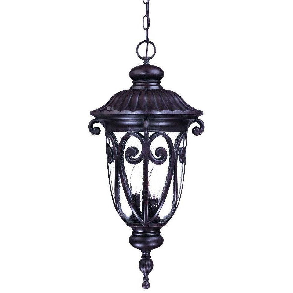 Naples 3-Light Marbelized Mahogany Hanging Light