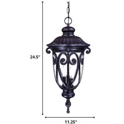 Naples 3-Light Marbelized Mahogany Hanging Light