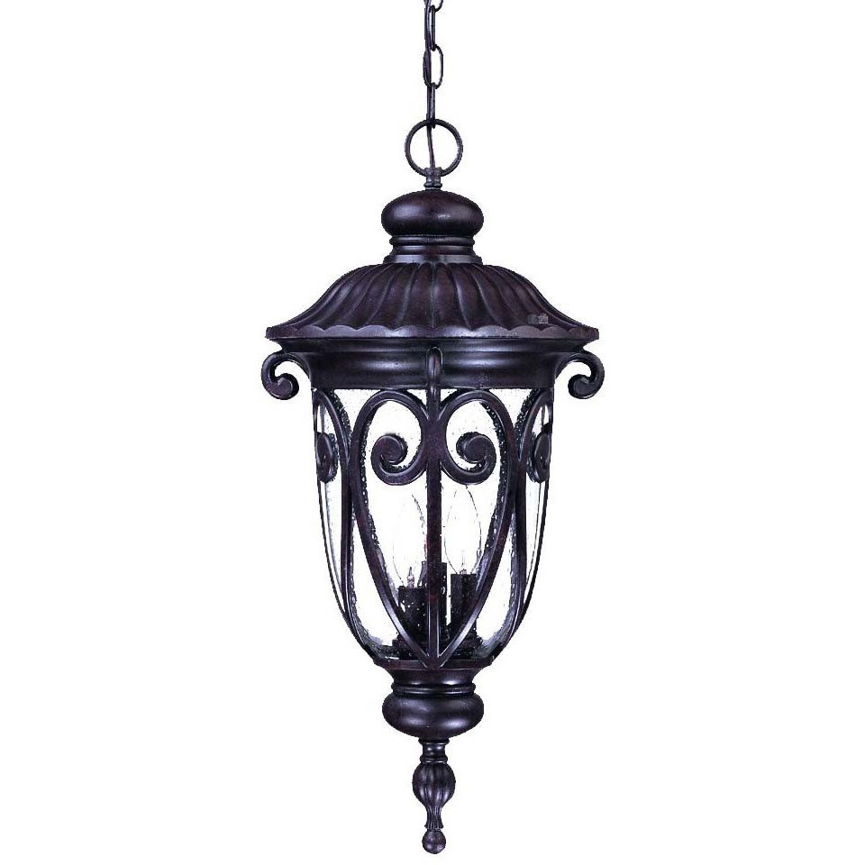 Naples 3-Light Marbelized Mahogany Hanging Light