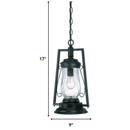 Matte Black Oil Lamp Hanging Light