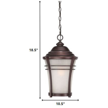 Frosted Glass Bronze Lantern Hanging Light