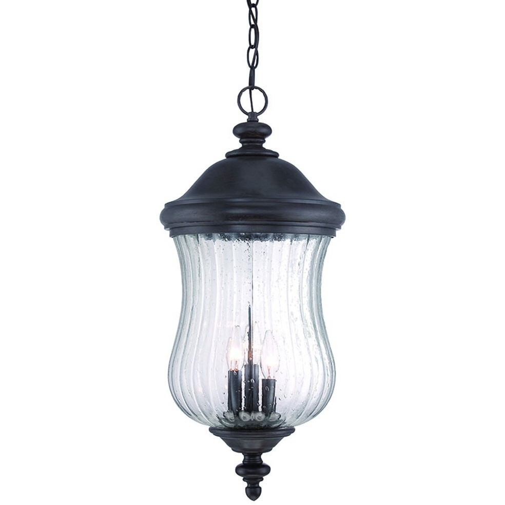 Xl Three Light Matte Black Urn Shaped Hanging Light