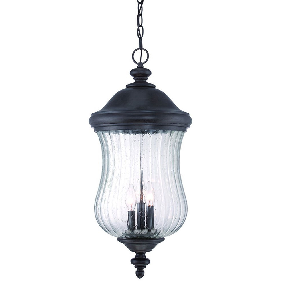 Xl Three Light Matte Black Urn Shaped Hanging Light