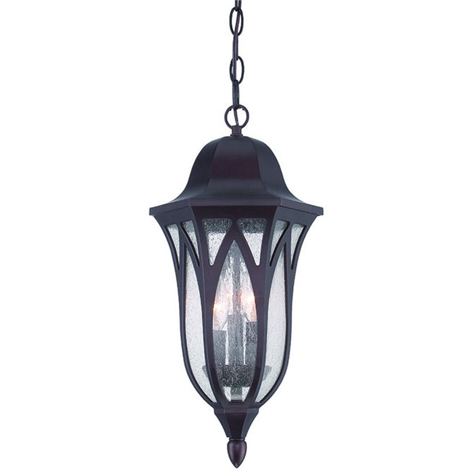 Matte Black Geometric Glass Hanging Light