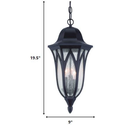 Antique Bronze Geometric Glass Hanging Light
