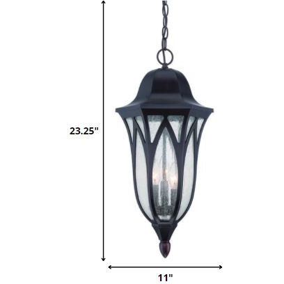 Xl Antique Bronze Geometric Glass Hanging Light