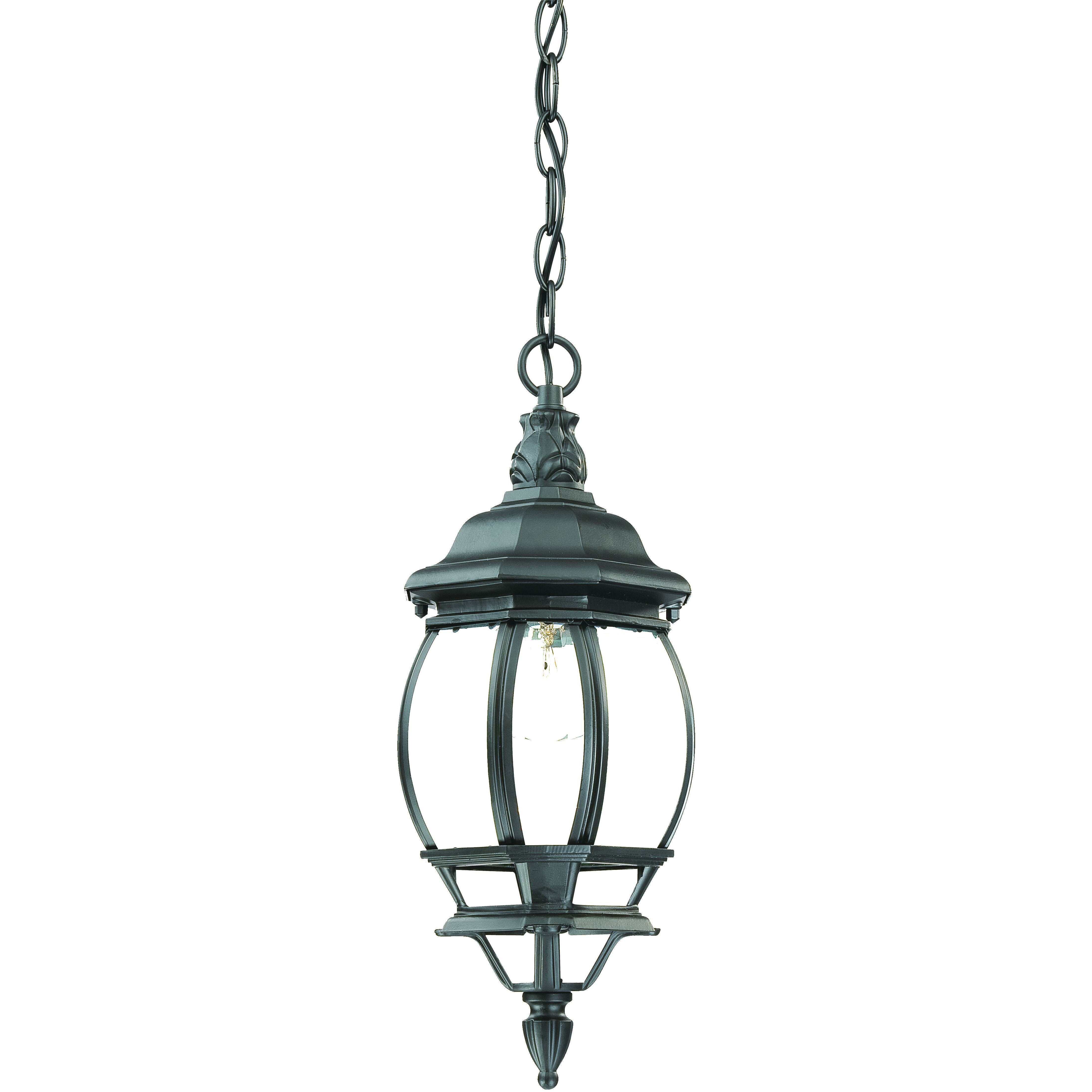Matte Black Glass Globe Hanging Light