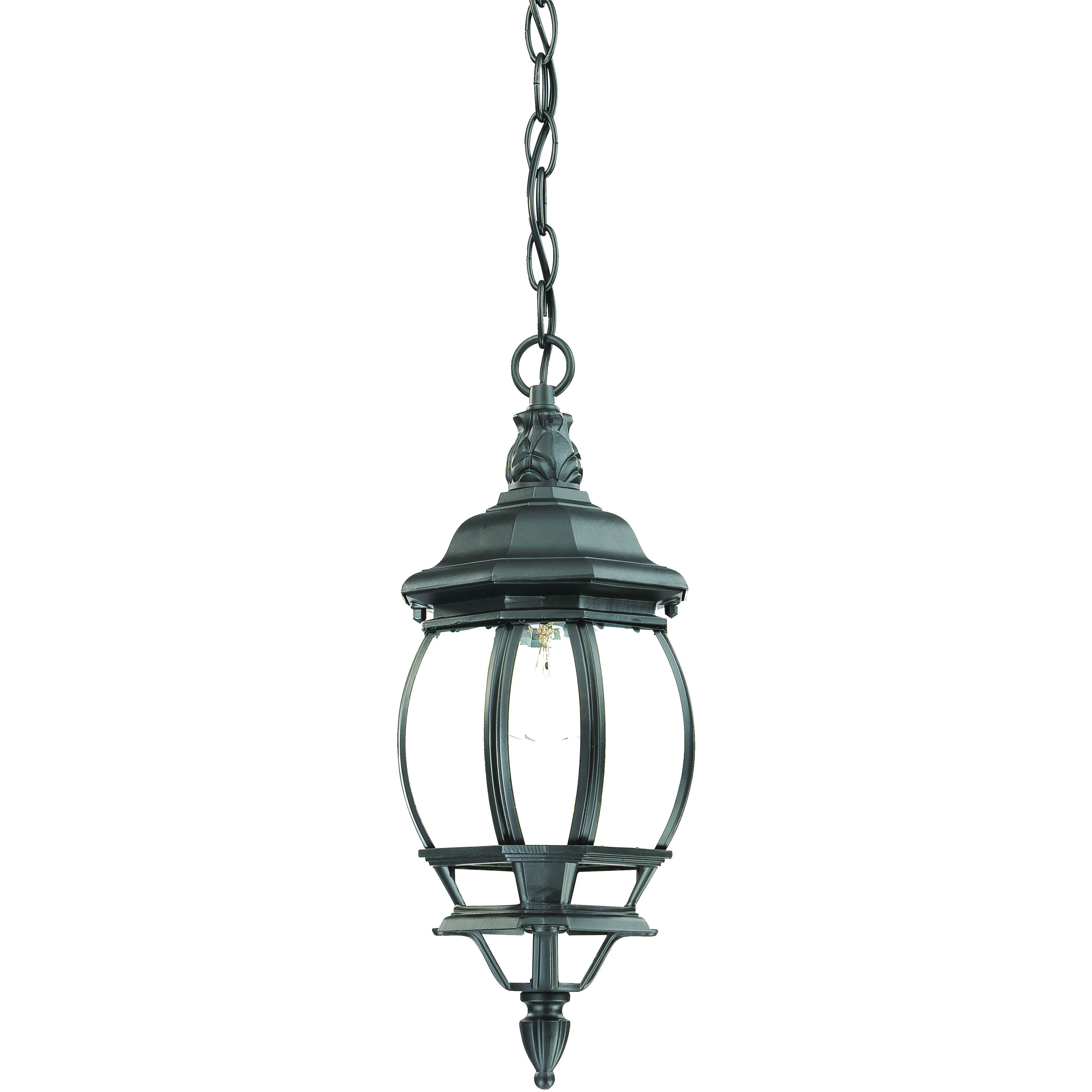 Matte Black Glass Globe Hanging Light