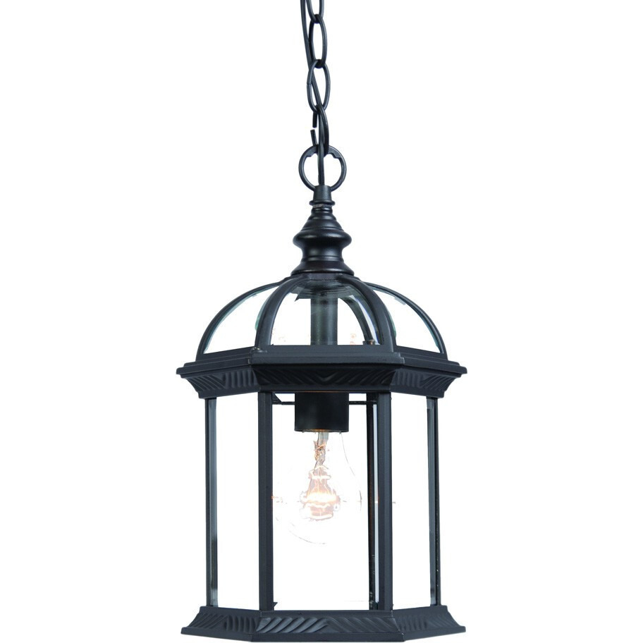Matte Black Cage Hanging Light