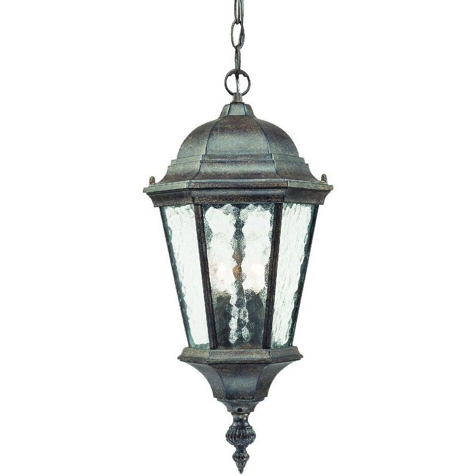 Two Light Antique Black Carousel Lantern Hanging Light