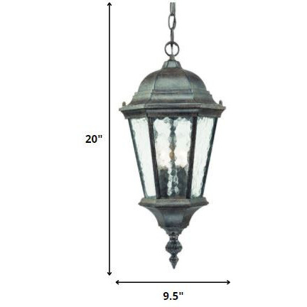 Two Light Antique Black Carousel Lantern Hanging Light
