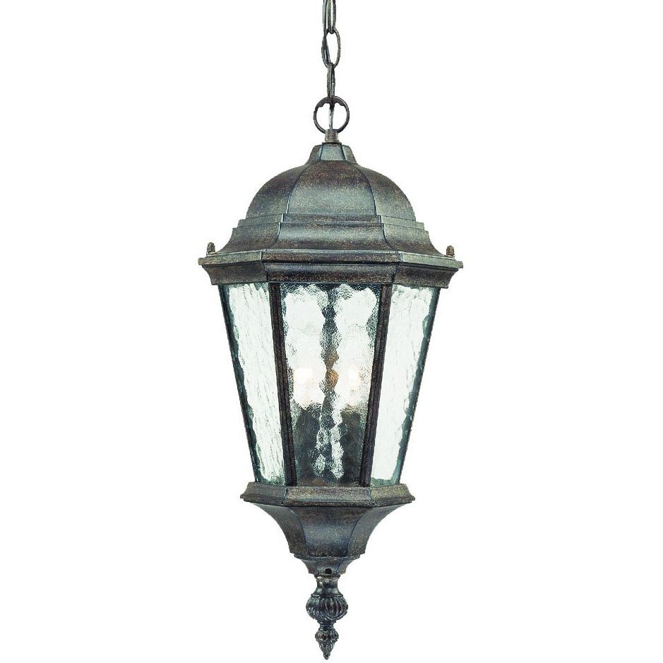 Two Light Antique Black Carousel Lantern Hanging Light