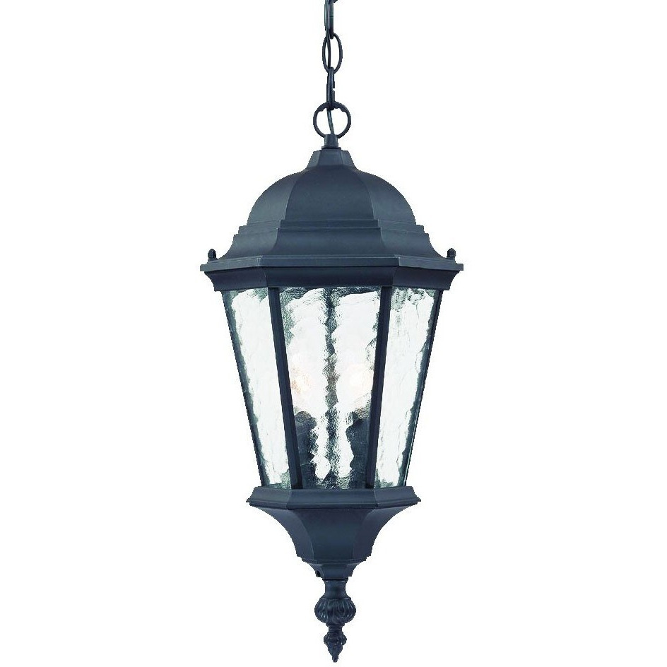 Two Light Matte Black Carousel Lantern Hanging Light