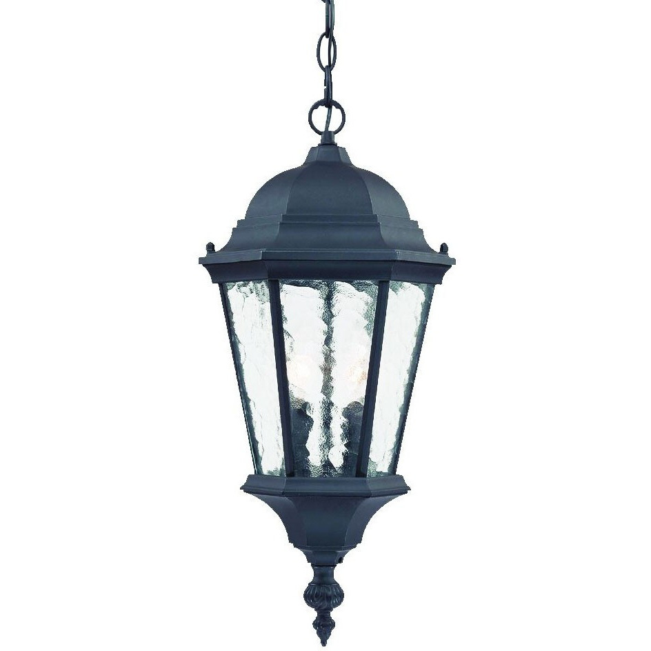 Two Light Matte Black Carousel Lantern Hanging Light