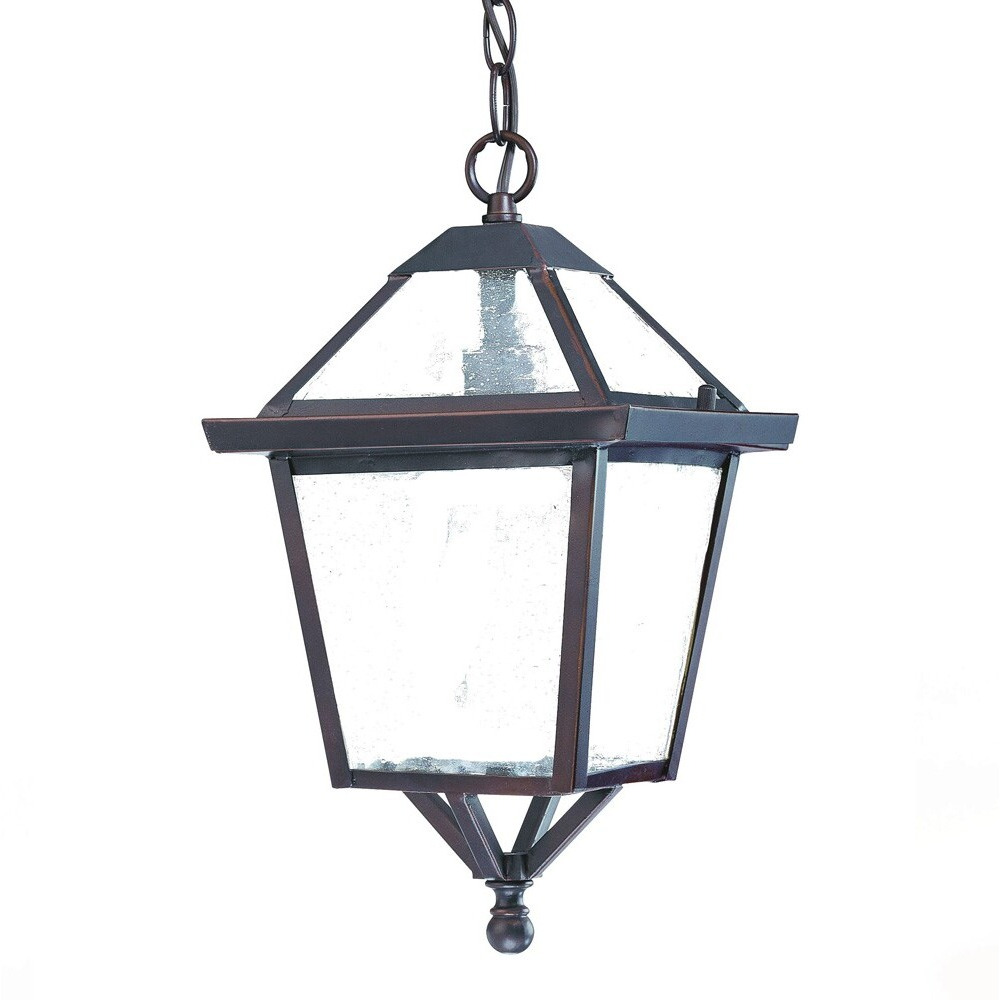 Antique Bronze Glass Hanging Lantern Light
