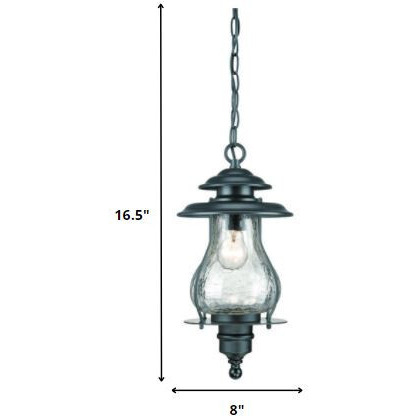 Matte Black Oil Lantern Hanging Light