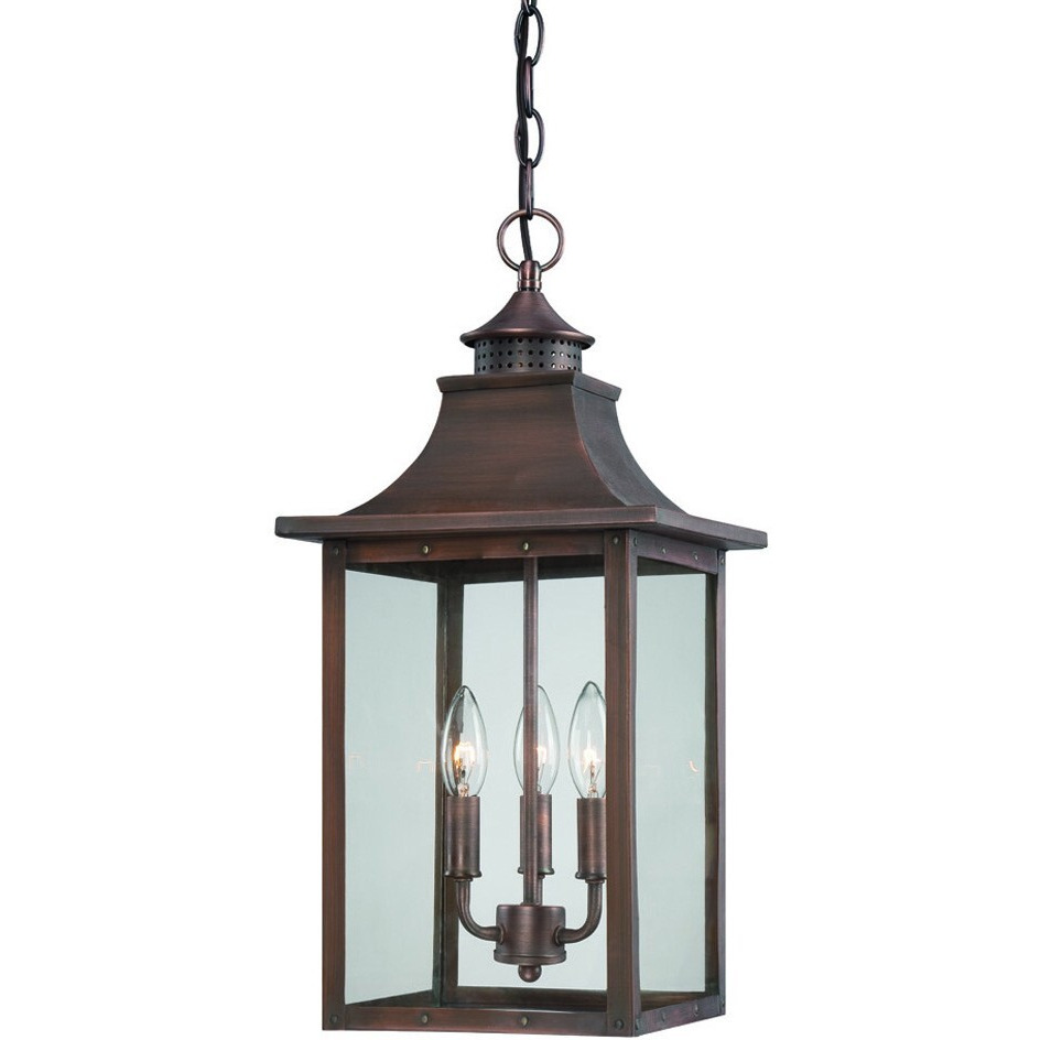 St. Charles 3-Light Acopper Patina Hanging Light