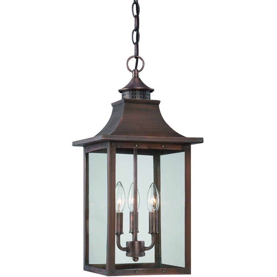 St. Charles 3-Light Acopper Patina Hanging Light