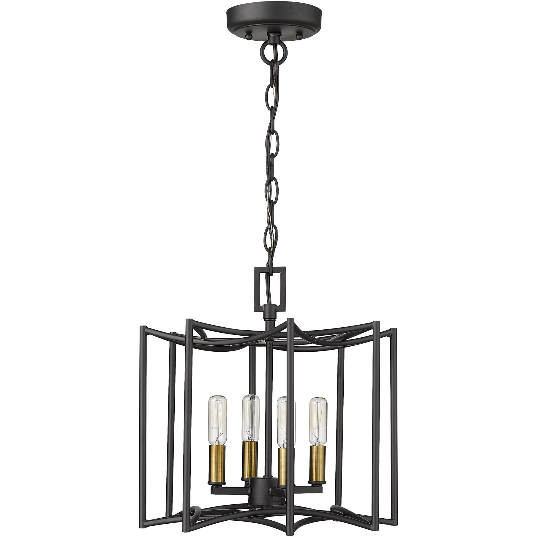 Rhian 4-Light Matte Black Pendant