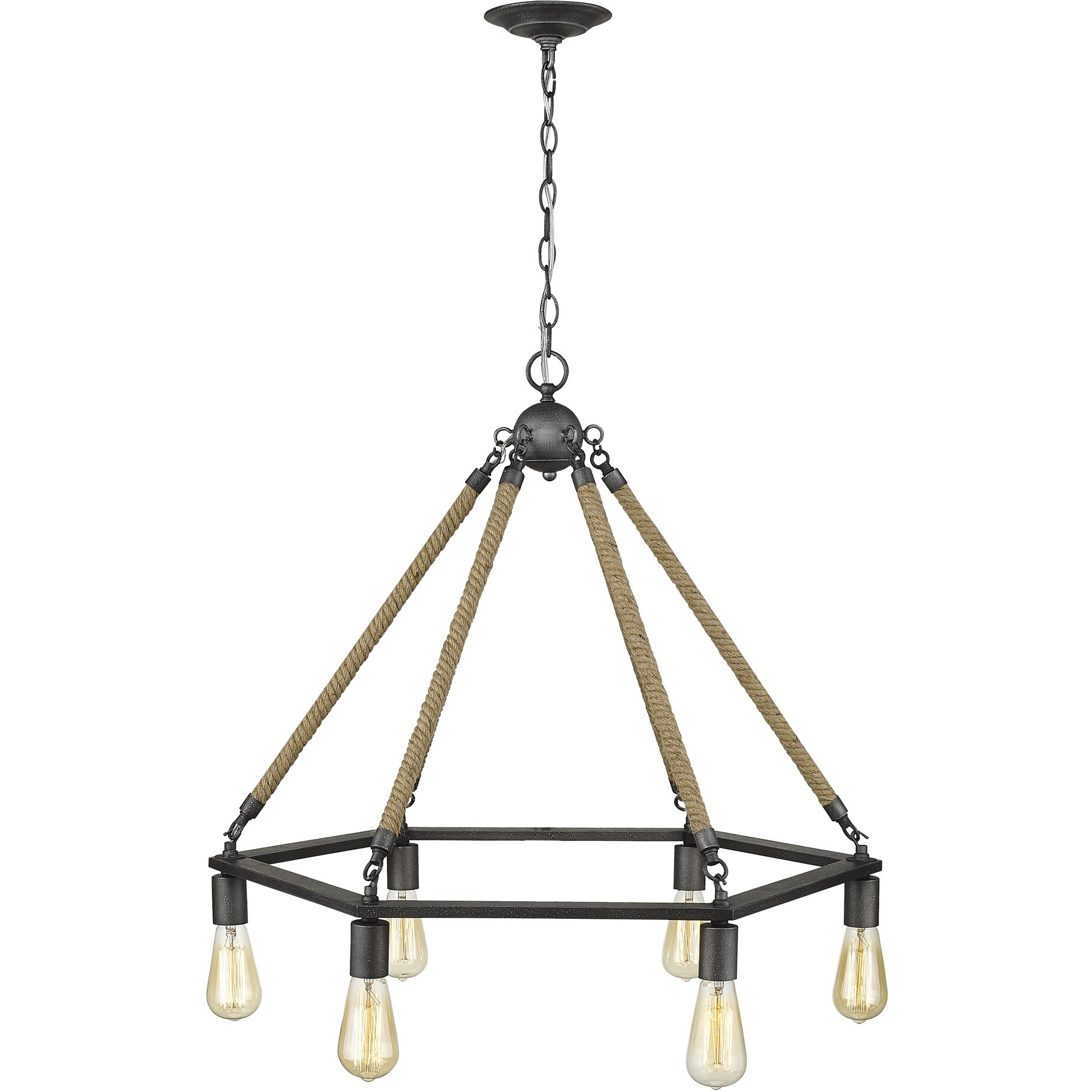 Holden 6-Light Antique Gray Wagon Wheel Chandelier