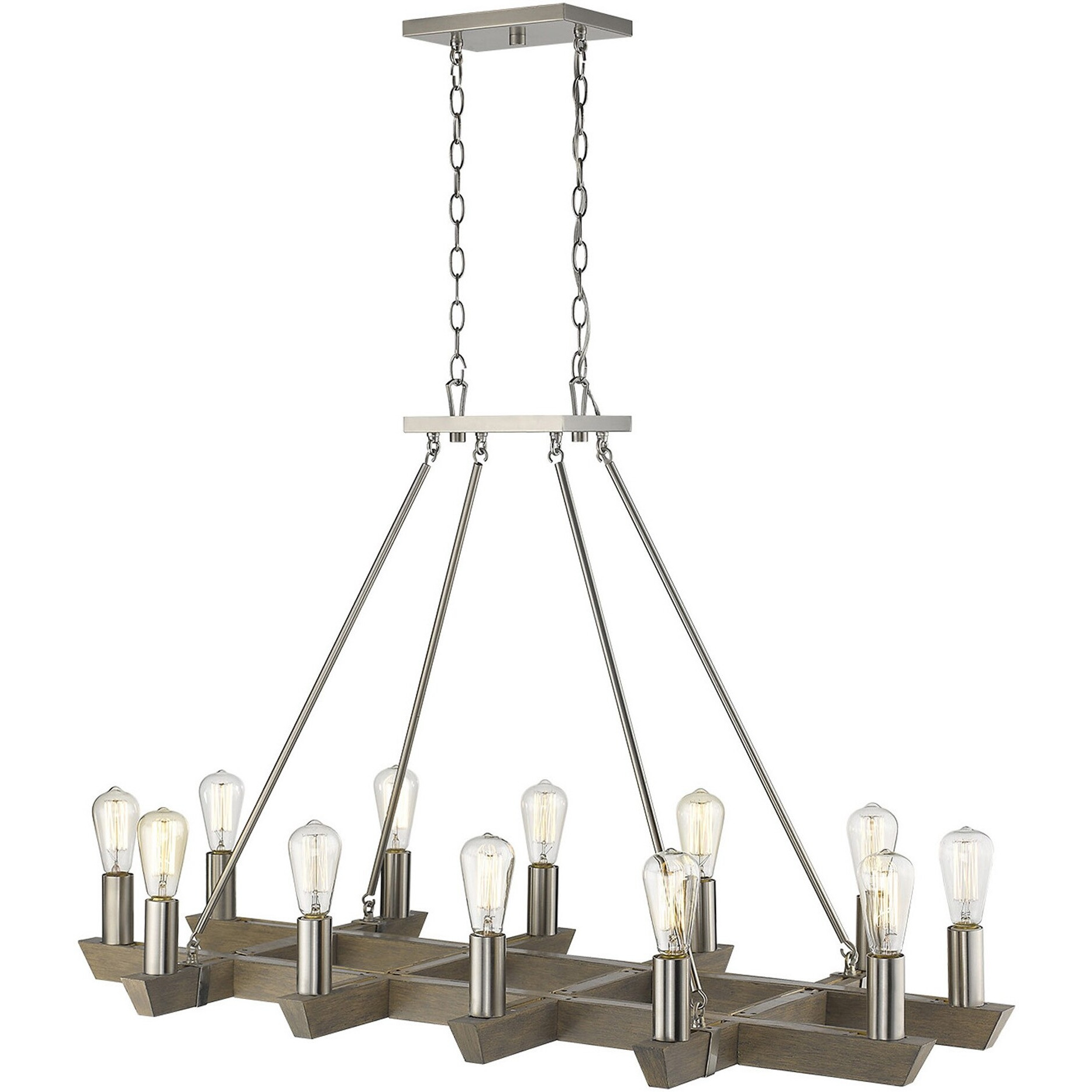 Finnick 12-Light Satin Nickel Chandelier