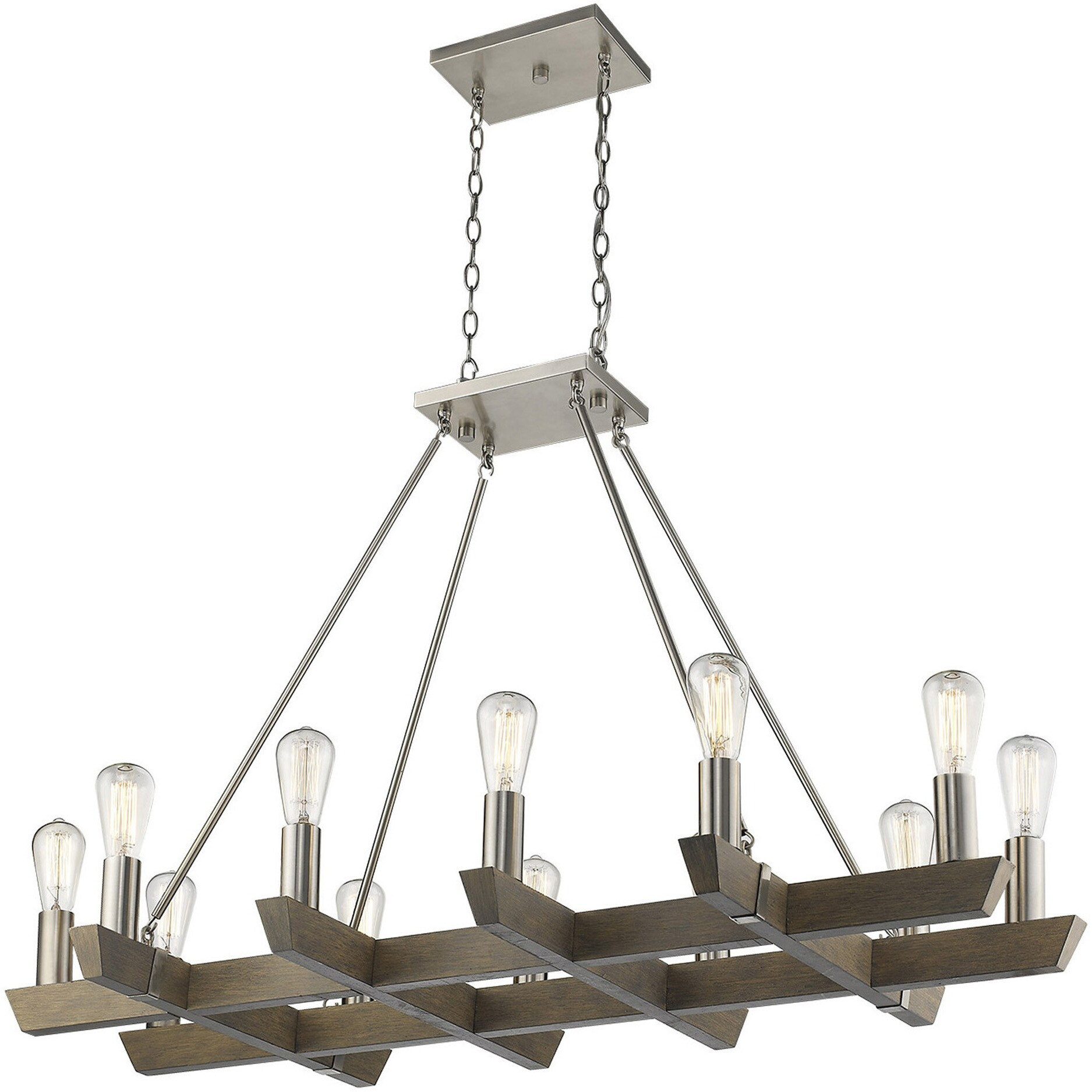 Finnick 12-Light Satin Nickel Chandelier