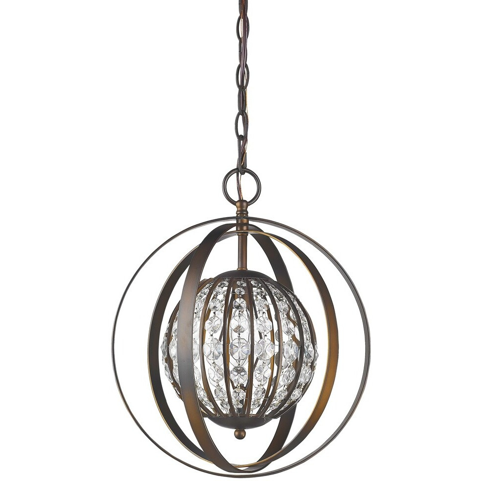Olivia 1-Light Oil-Rubbed Bronze Crystal Globe Pendant