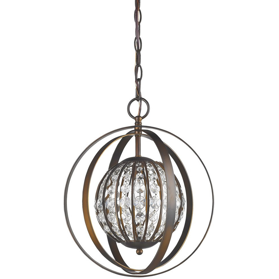 Olivia 1-Light Oil-Rubbed Bronze Crystal Globe Pendant