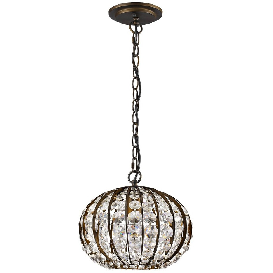 Olivia 1-Light Oil-Rubbed Bronze Crystal Globe Pendant