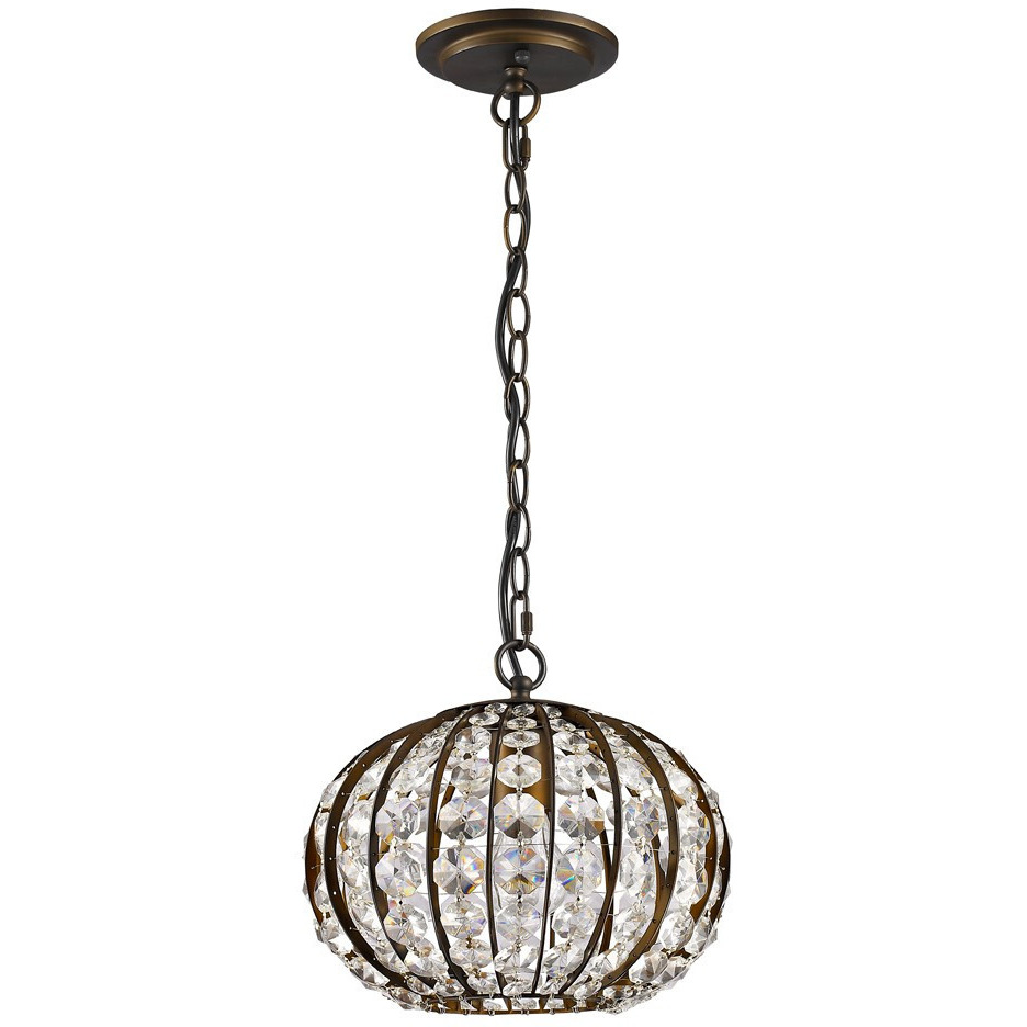 Olivia 1-Light Oil-Rubbed Bronze Crystal Globe Pendant