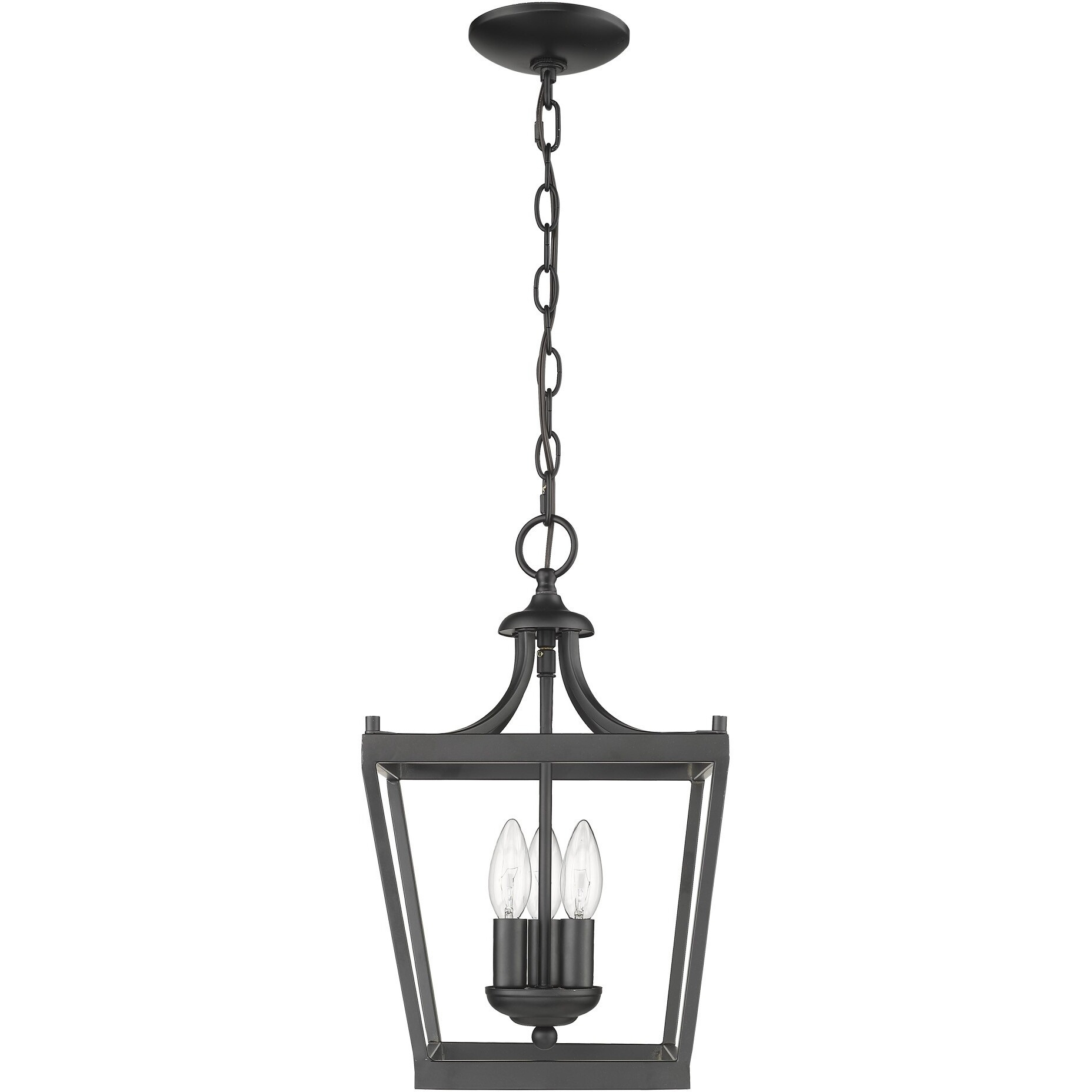 Vintage Black Metal Tapered Hanging Light