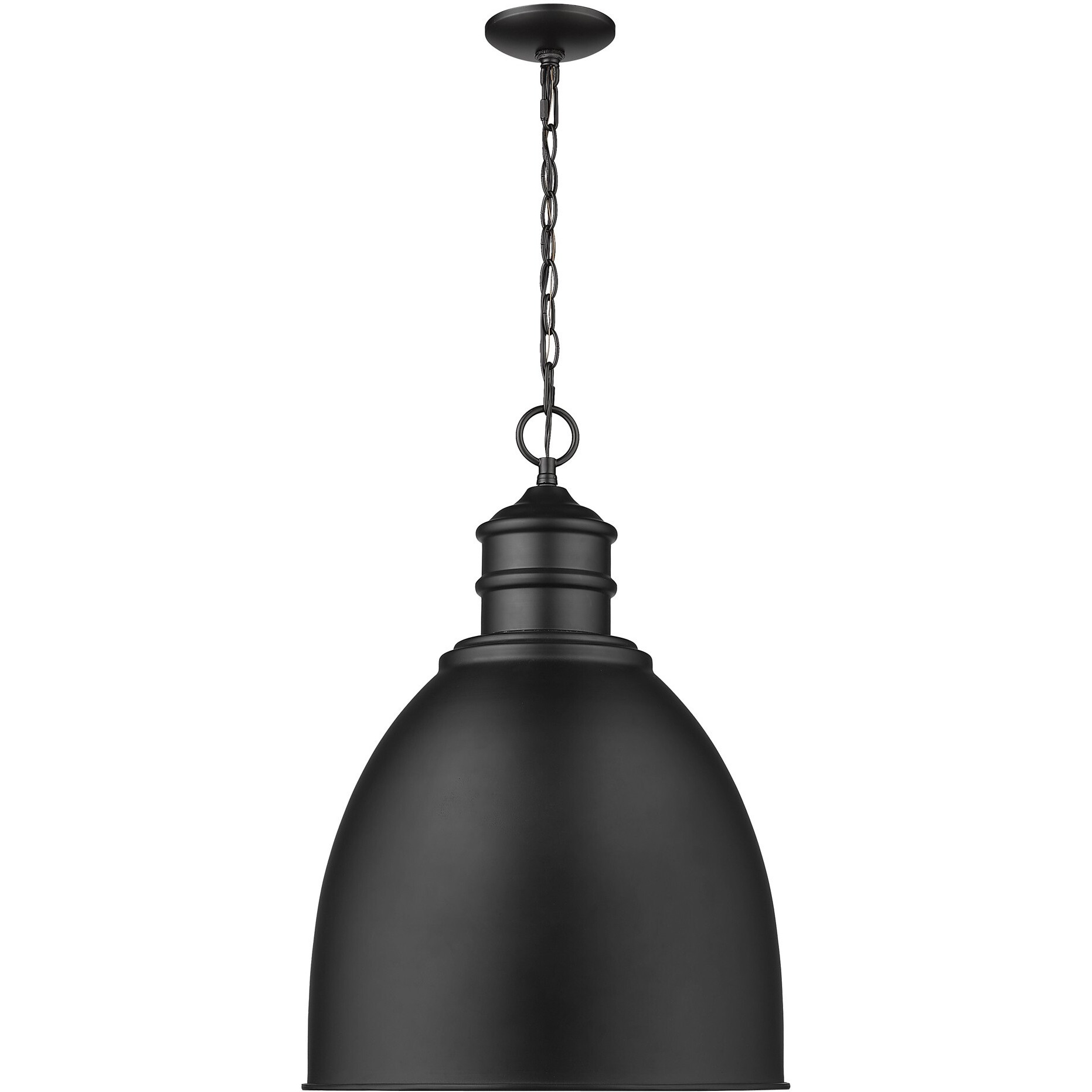 Colby 1-Light Matte Black Pendant With Gloss White Interior Shade