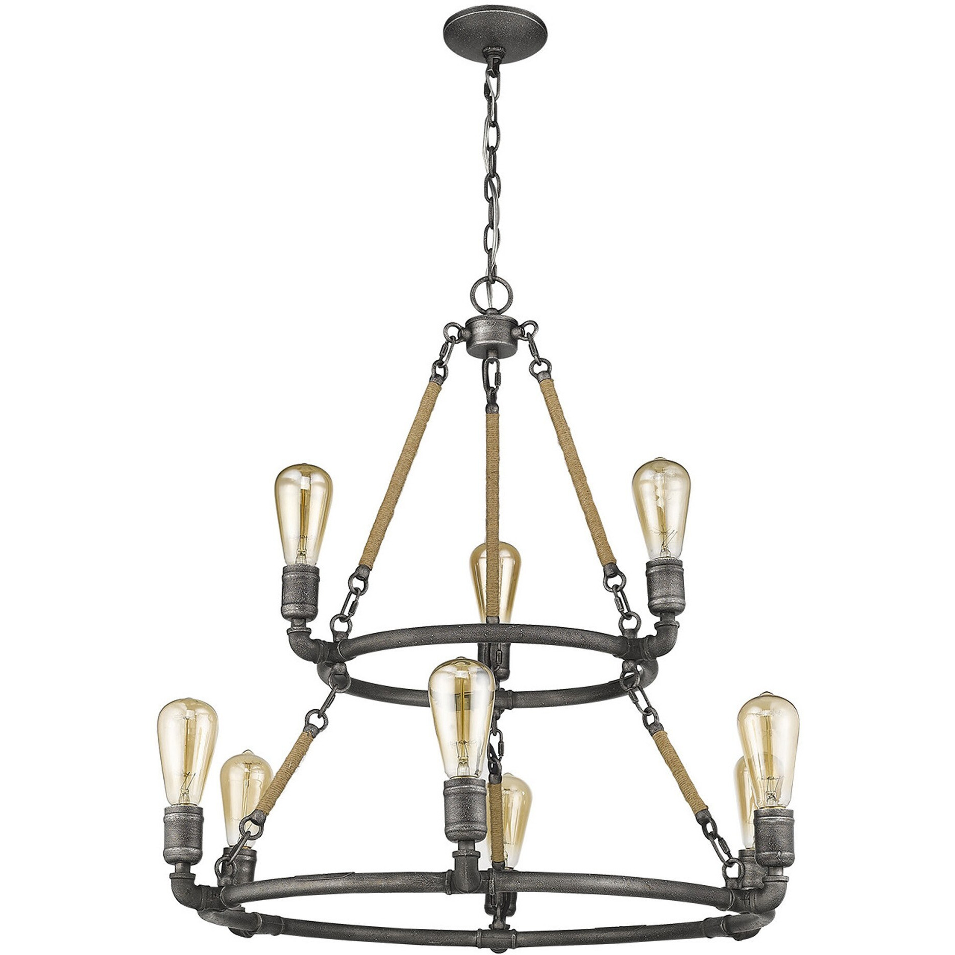 Grayson 9-Light Antique Gray Chandelier