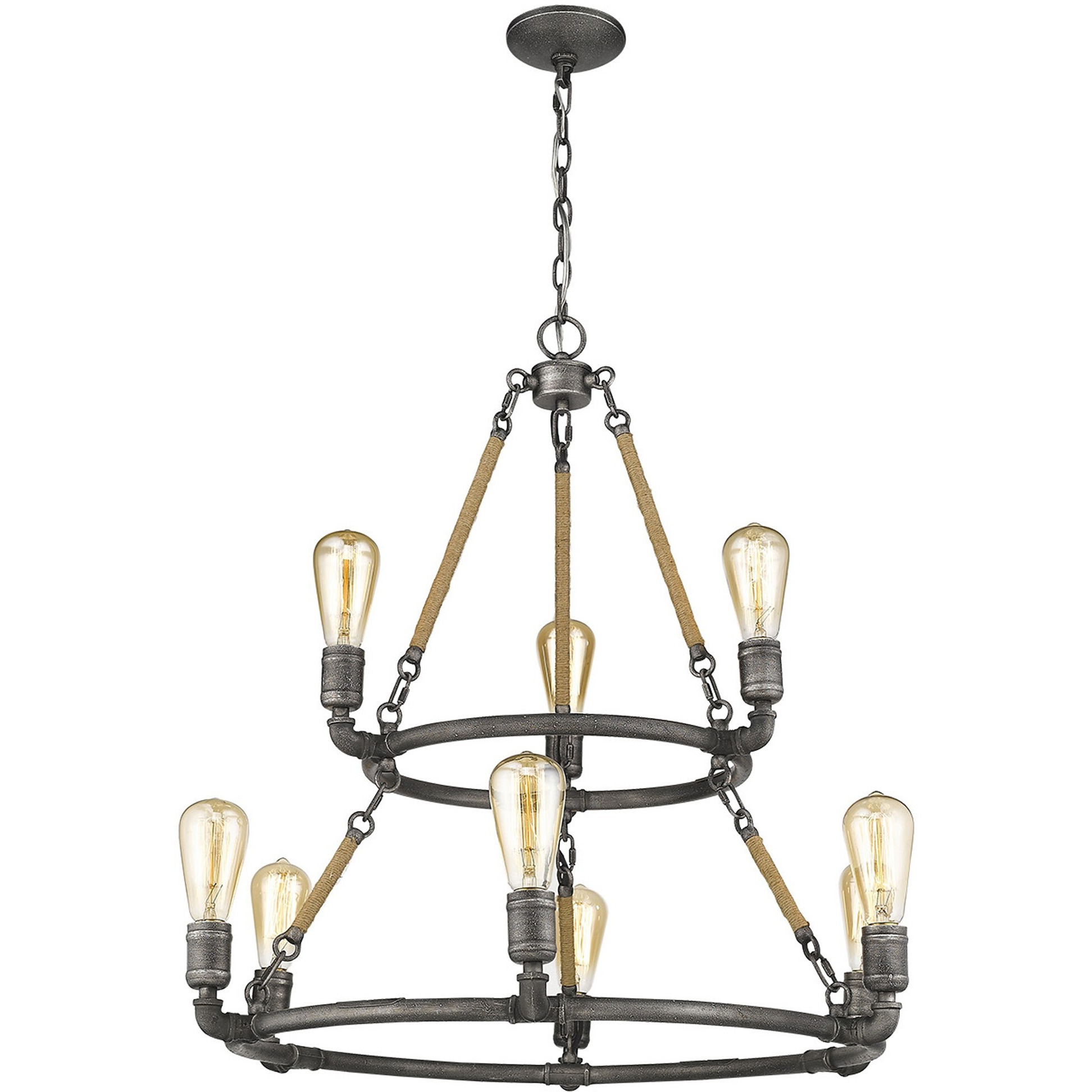 Grayson 9-Light Antique Gray Chandelier