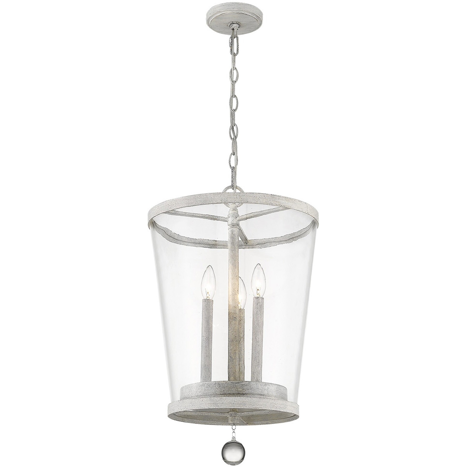 Callie 3-Light Country White Foyer Pendant