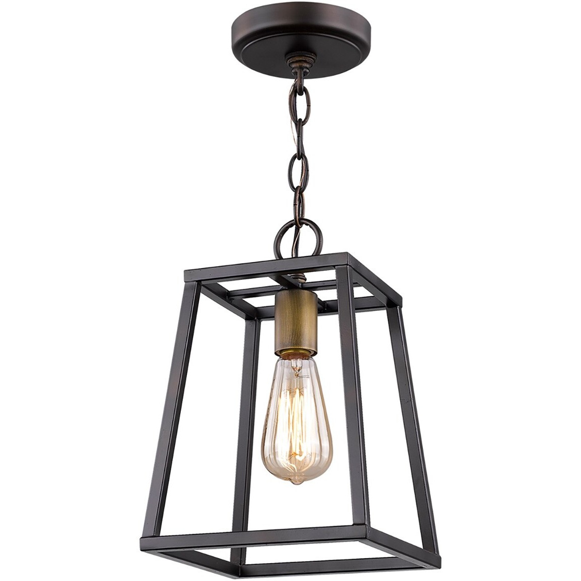 Antique Bronze Metal Tapered Hanging Light