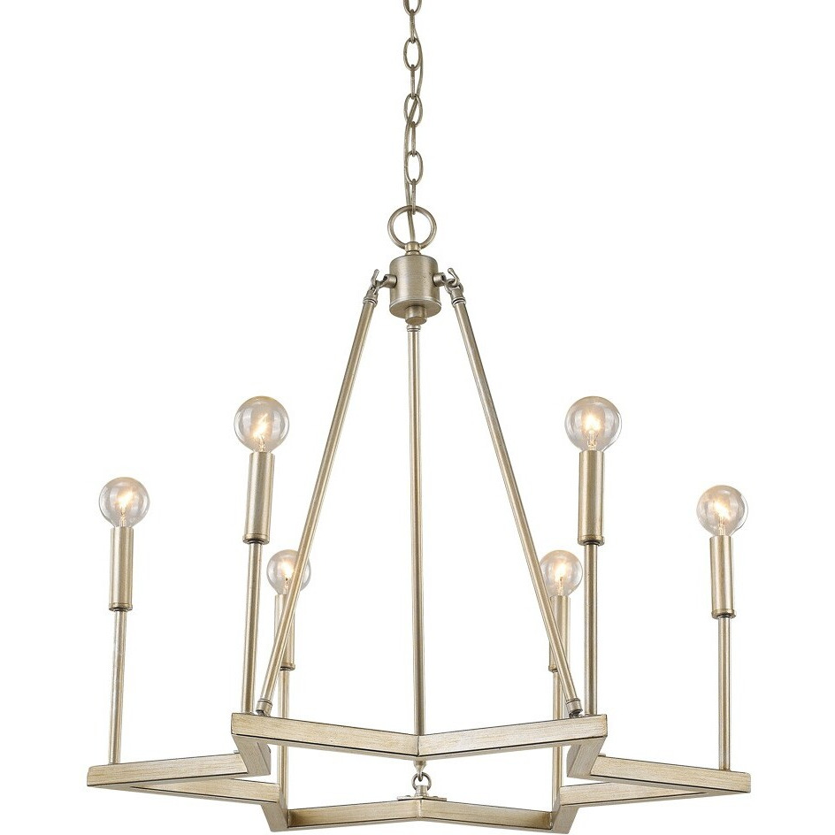 Reagan 6-Light Washed Gold Chandelier
