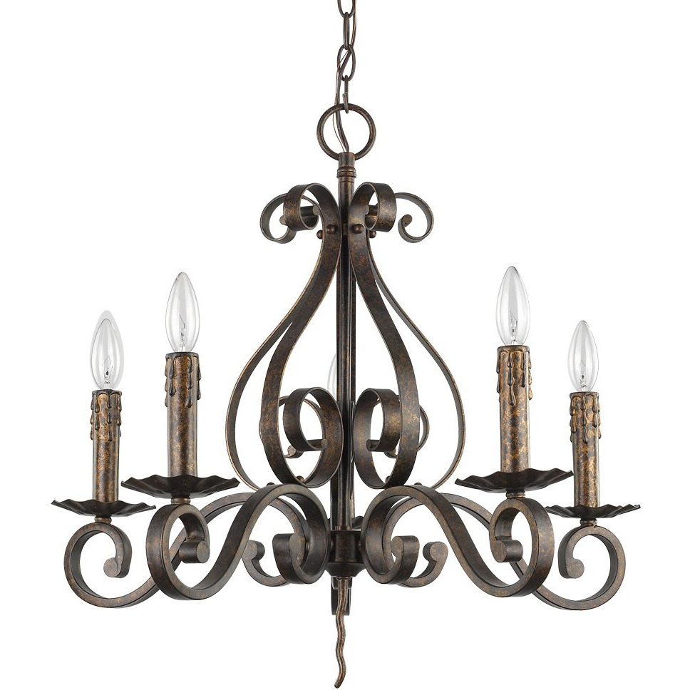 Lydia 5-Light Russet Chandelier With Melted Wax Tapers