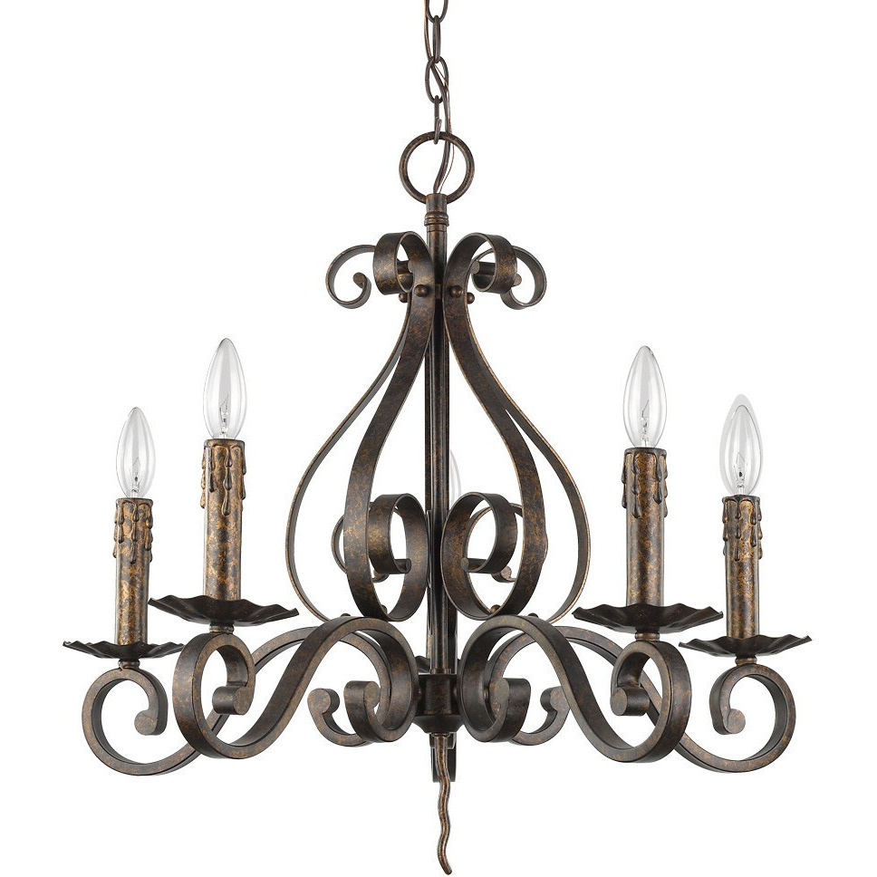 Lydia 5-Light Russet Chandelier With Melted Wax Tapers