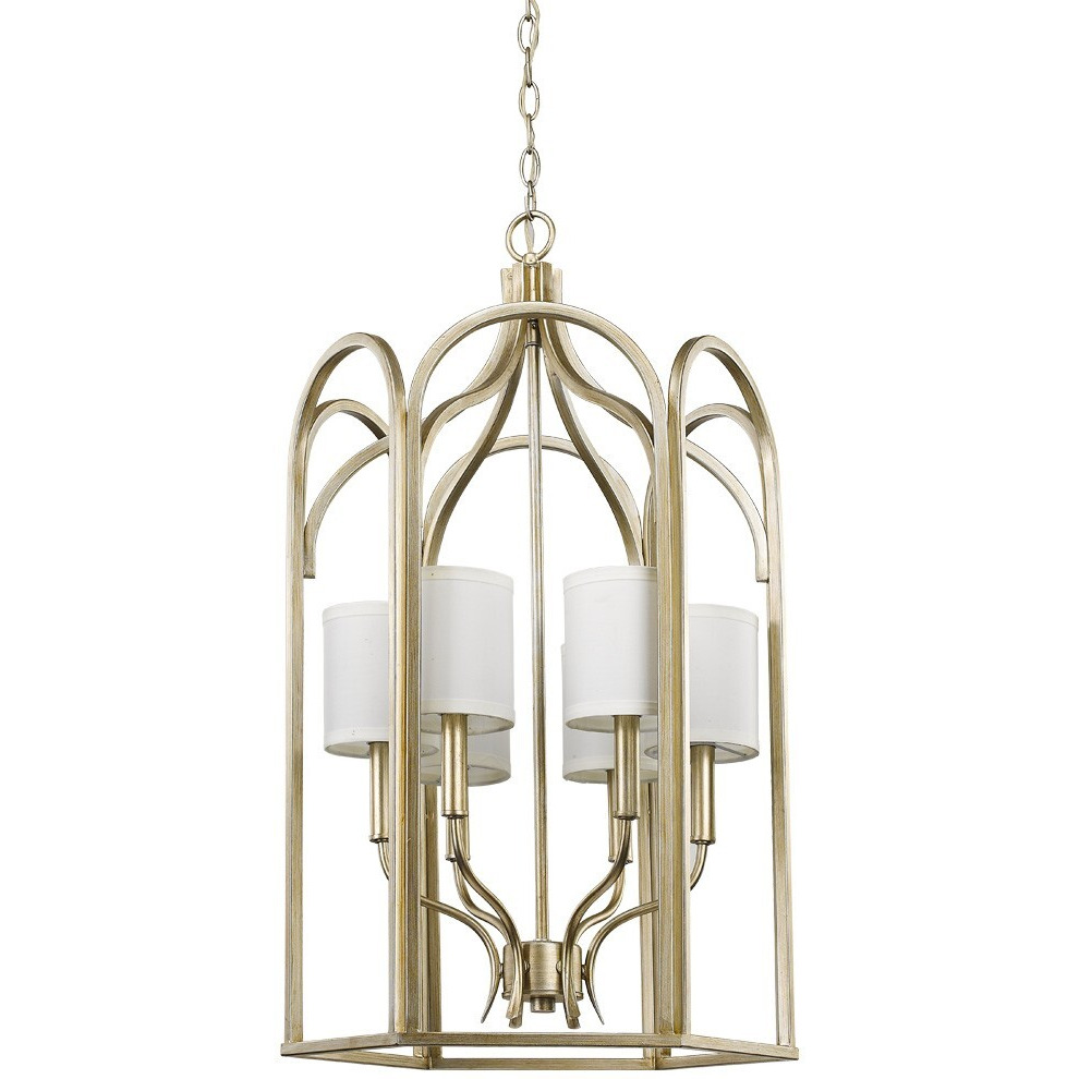 Ellie 6-Light Washed Gold Foyer Pendant