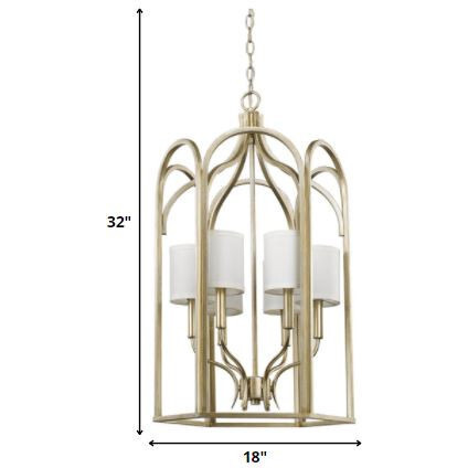 Ellie 6-Light Washed Gold Foyer Pendant
