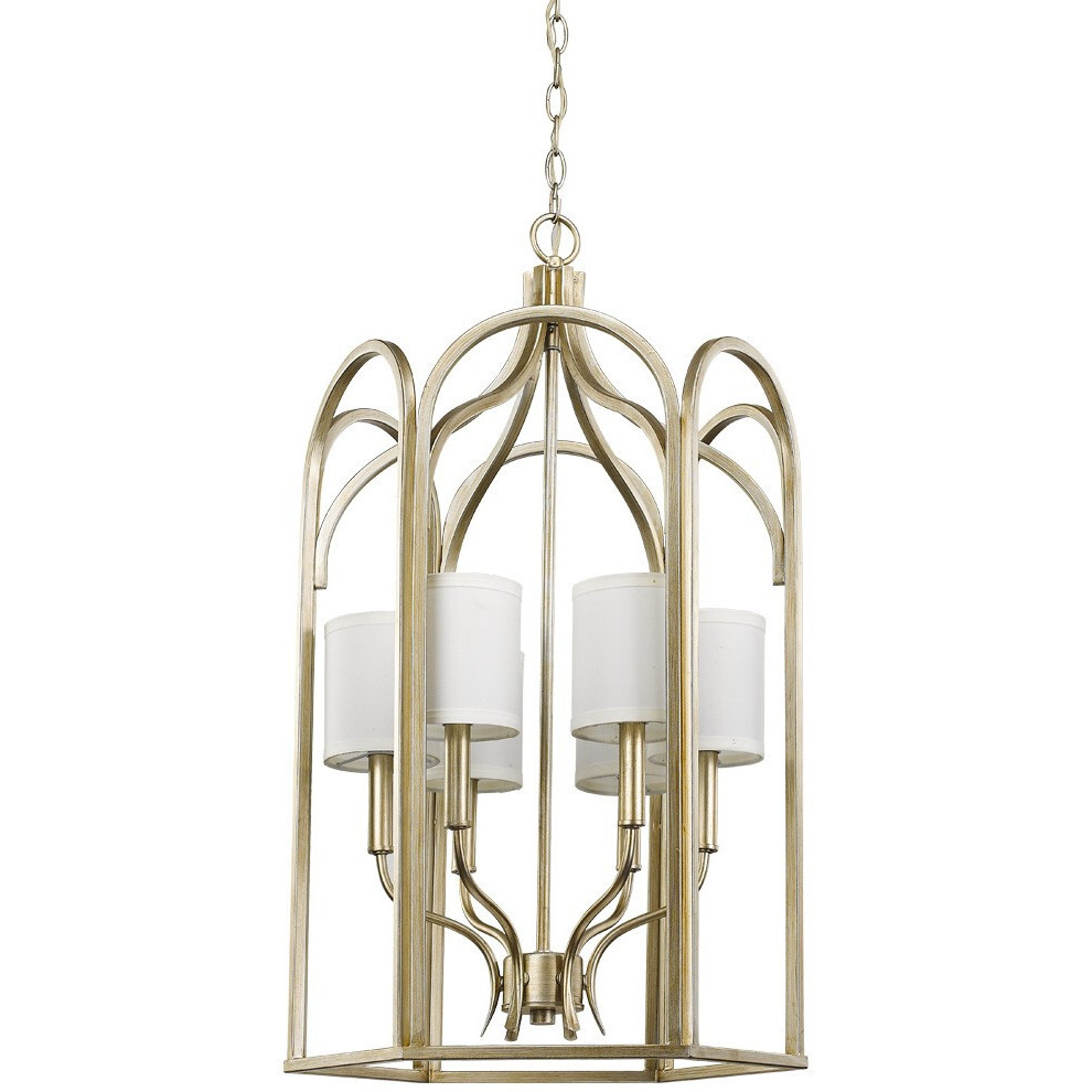 Ellie 6-Light Washed Gold Foyer Pendant