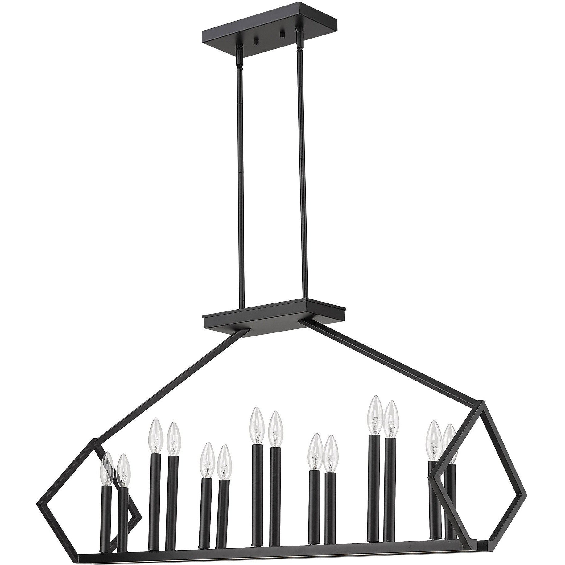 Luca 14-Light Matte Black Island Pendant