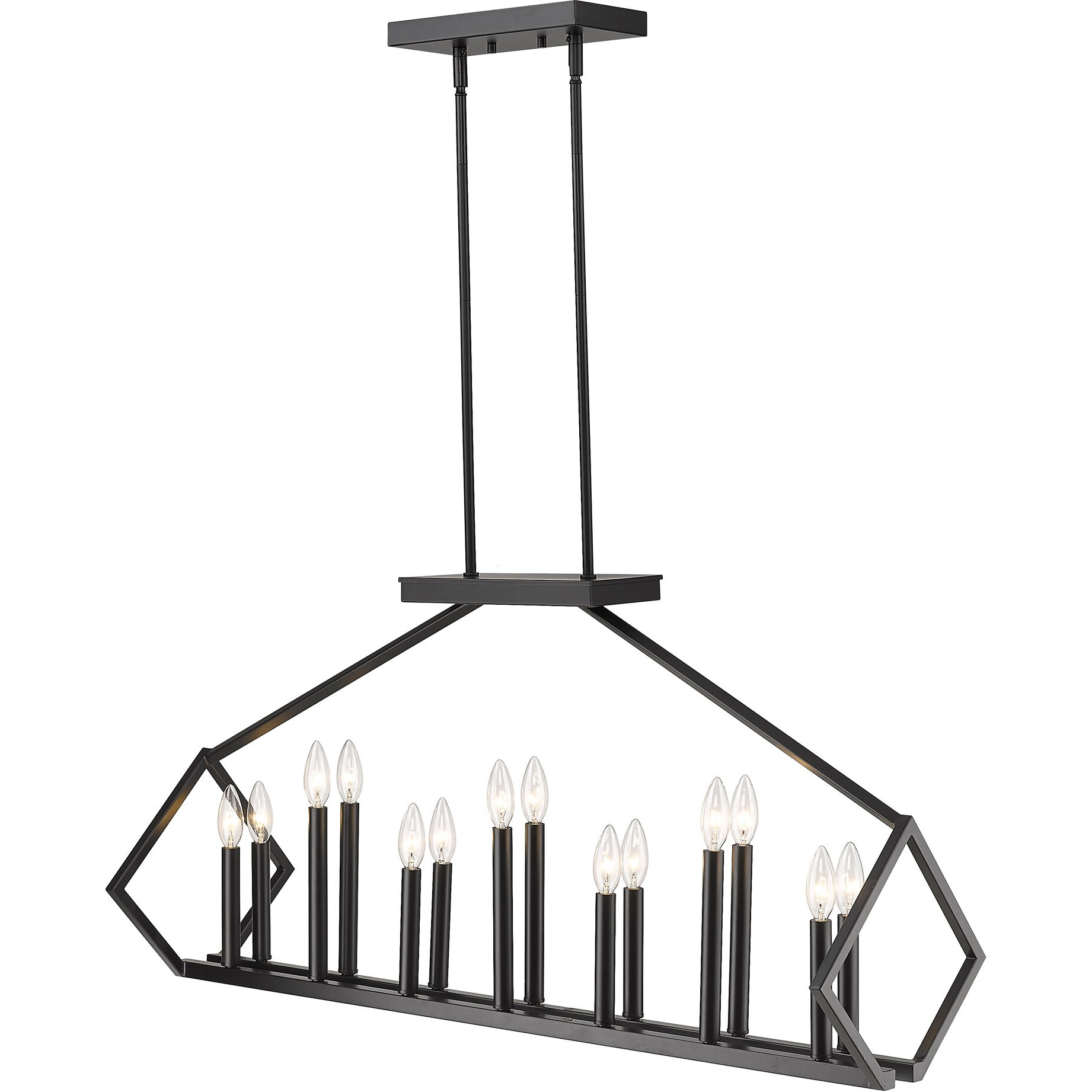 Luca 14-Light Matte Black Island Pendant