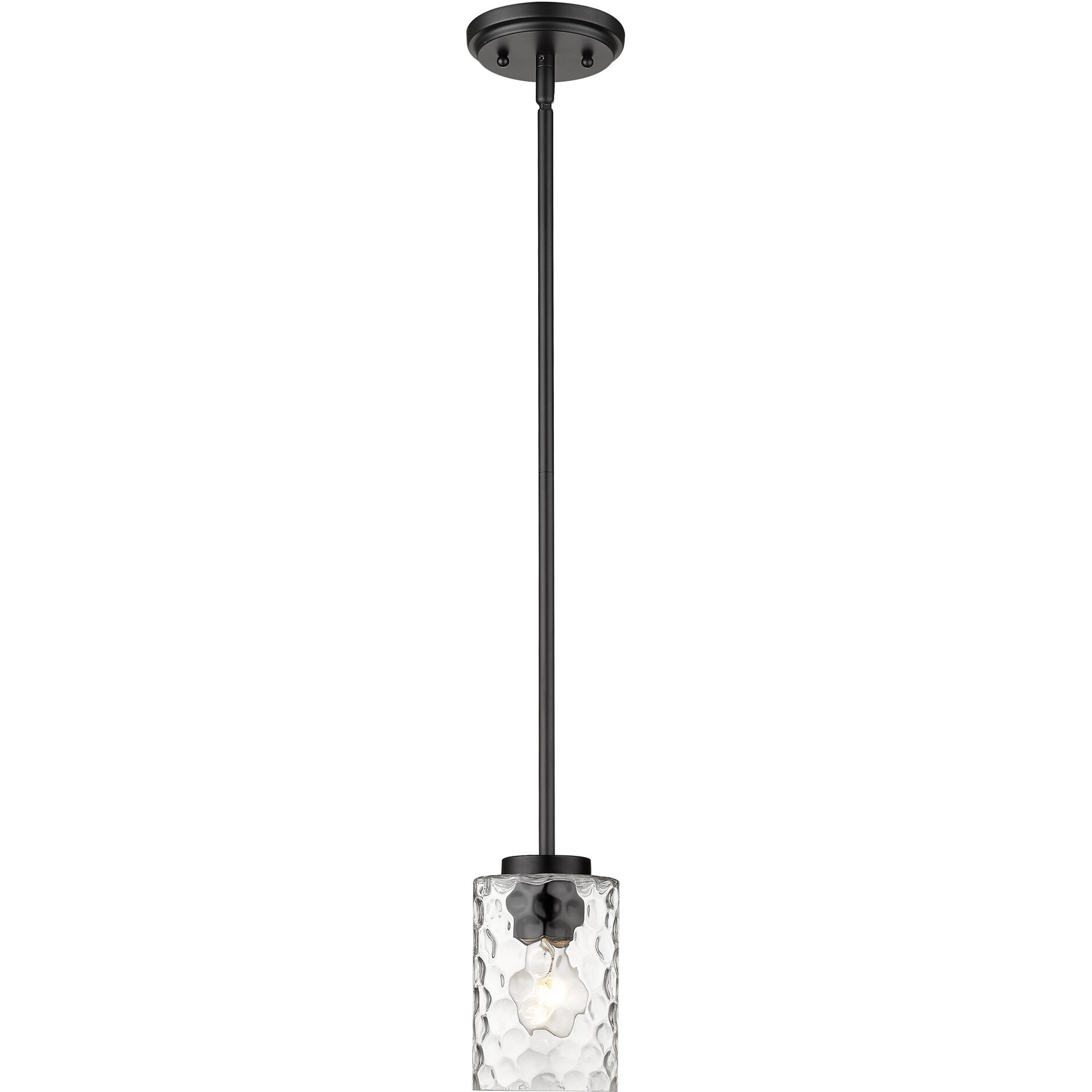 Black Metal And Glass Mini Pendant Hanging Light