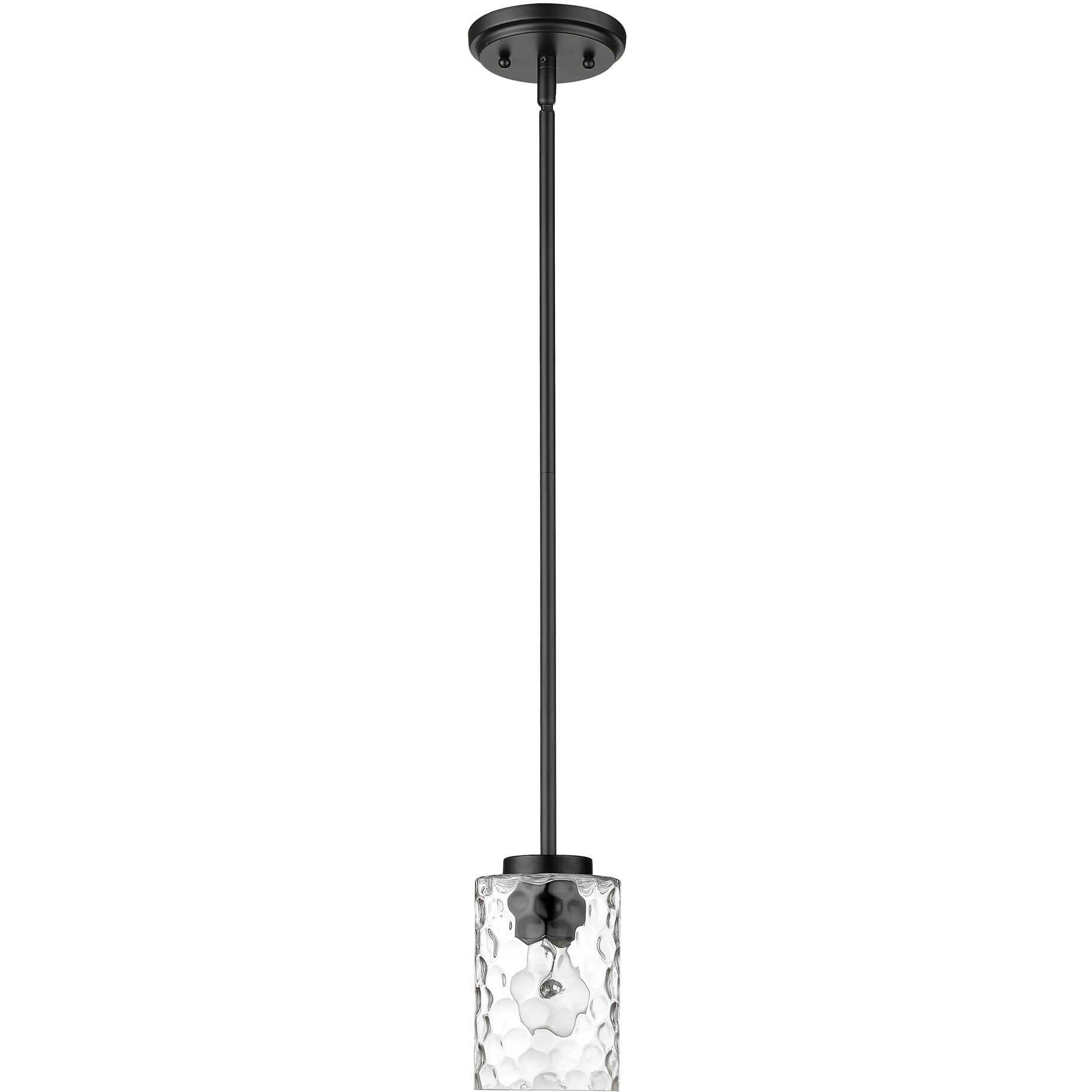 Black Metal And Glass Mini Pendant Hanging Light