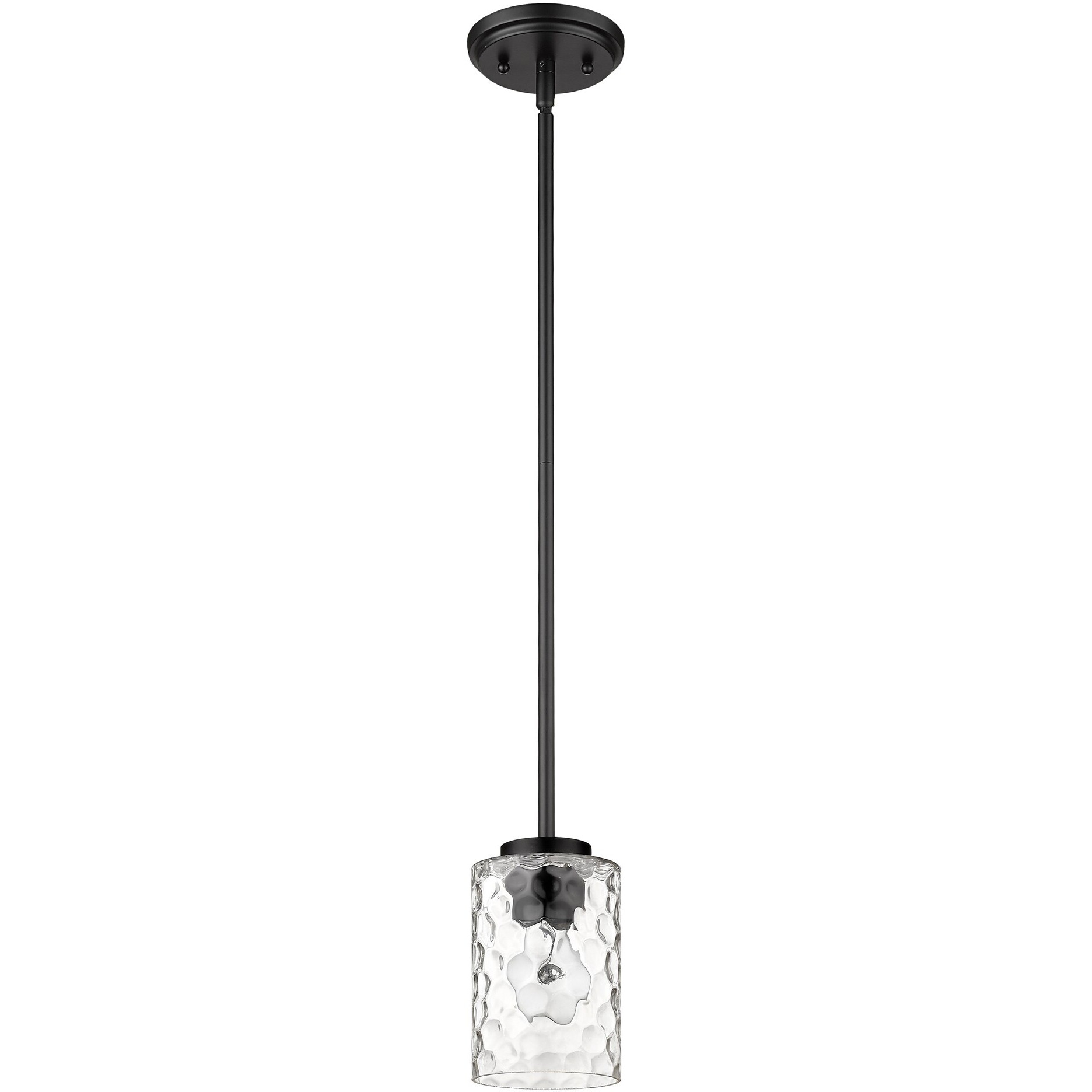Black Metal And Glass Mini Pendant Hanging Light