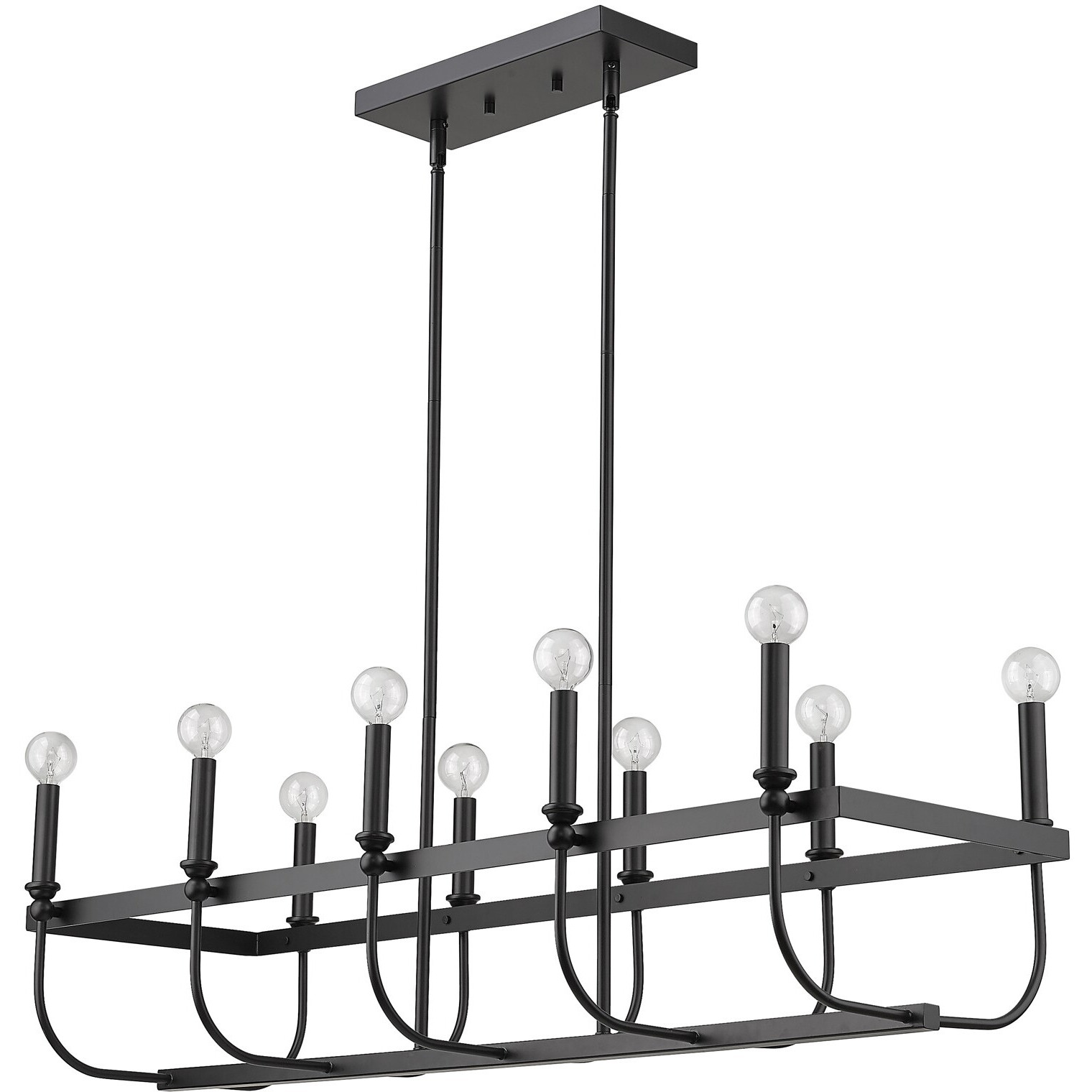 Beckett 10-Light Matte Black Island Pendant