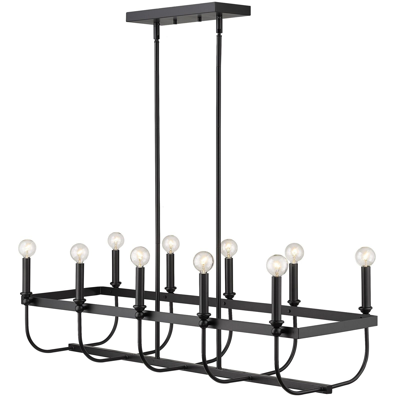 Beckett 10-Light Matte Black Island Pendant