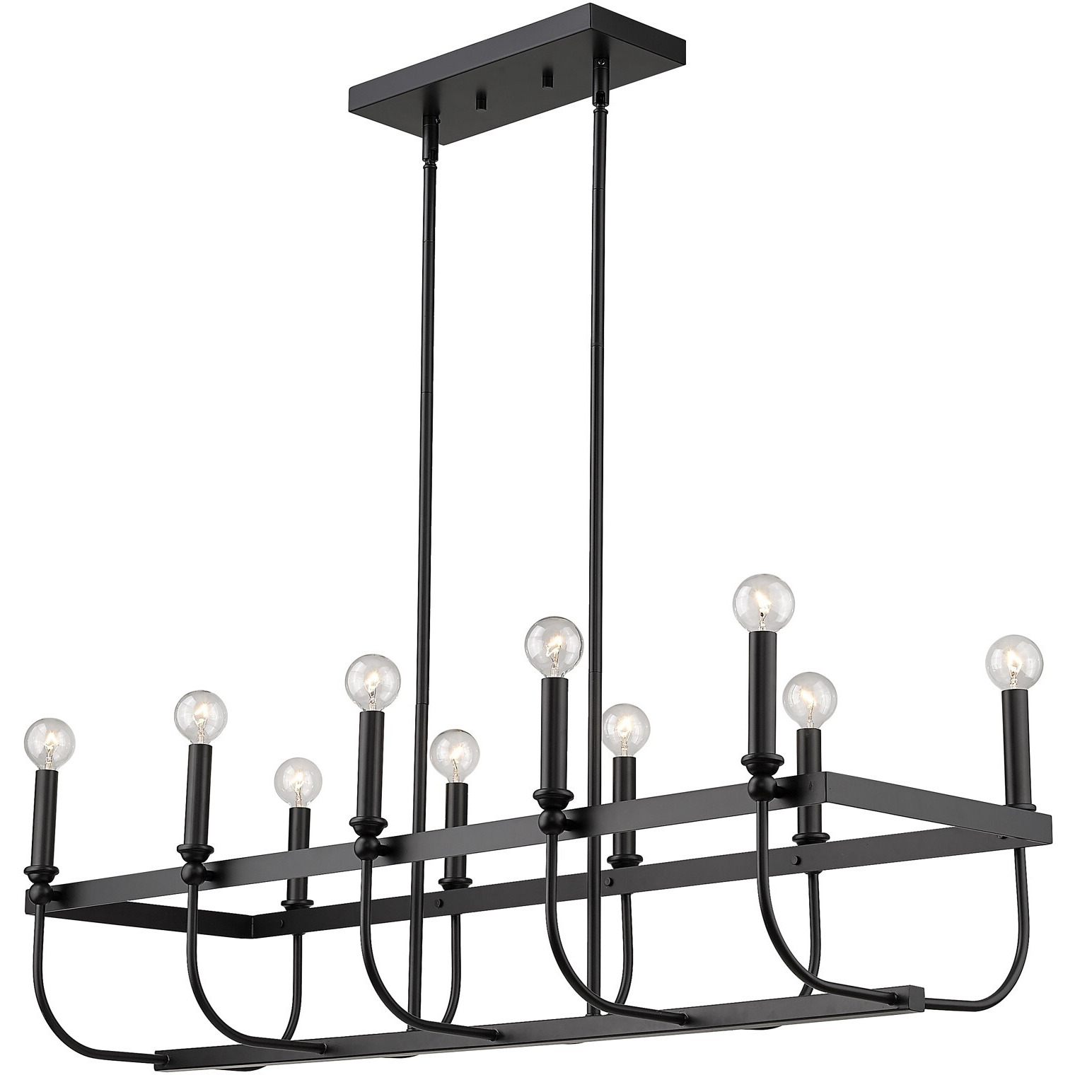 Beckett 10-Light Matte Black Island Pendant